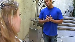 Blonde real estate agent fucks to close..
